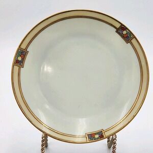 Vintage‎ Thomas Bavaria Porcelain Plate Gold Rim Art Deco Fruit Floral Trim Rare